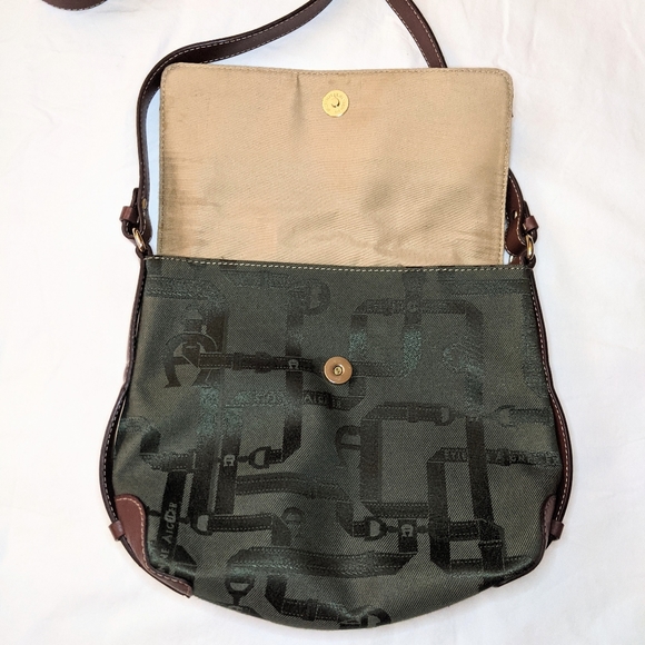 Etienne Aigner Green Crossbody Bag with Brown Leather Trim - Picture 4 of 11